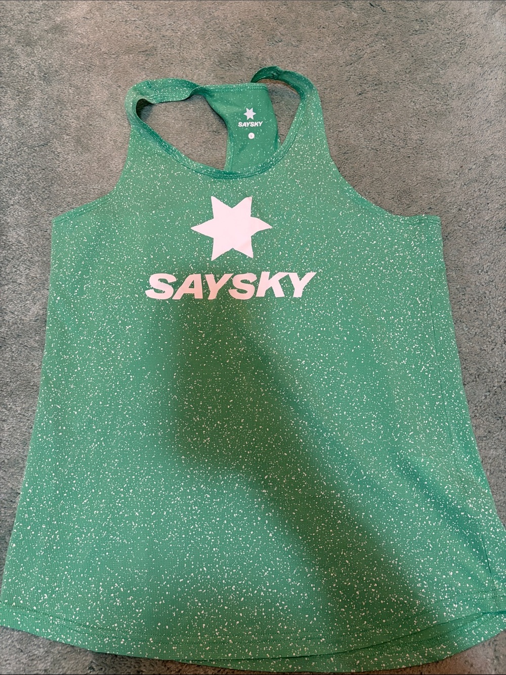 SAYSKY Green Reflective Running Tank